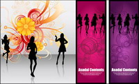 People silhouettes, fleurs, matriel vecteur