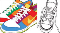 Chaussures de sport et des chaussures de toile matriel vecteur