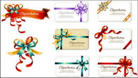 Bow tarjetas de cinta de material de vectores