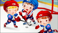 Vector de hockey infantil material