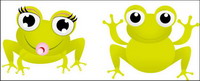 La grenouille verte avec de grands yeux Vector
