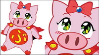 Flying Pig niña vector