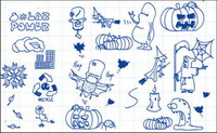 House, feuilles,, patinage, Halloween, citrouilles, araignes, sorcires, des bougies