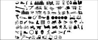 Srie du noir et blanc des lments matriels Vector Design -12 (point Silhouette)