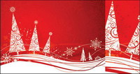 Simple de Árboles de Navidad Snowflake Vector