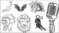 Totem, des tatouages, des cigarettes, cheval, Lionhead, le lopard des vecteurs