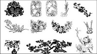 De ciruelas, granadas, vector de Magnolia