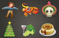 Icon Holiday - The Scarecrow, le vin, les arbres de Noël, des dragons, des gâteaux