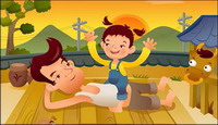 iClickart Cartoon vector Familia ilustrador material-17