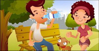 iClickart Cartoon vecteur famille illustrateur matriel -10