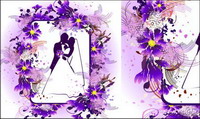 Le mariage, les baisers, les fleurs matriel vecteur