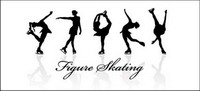 Fminine de patinage artistique Silhouette action vecteur