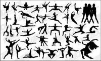 Vector people silhouette dansant