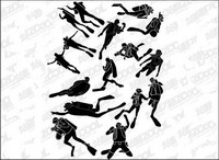 Les gens silhouettes Matriel de plonge vecteur