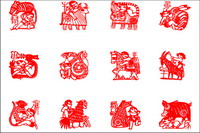 Zodiac papier dcoup vecteur