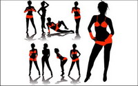 Sous-vtements modle silhouette vecteur