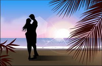 les hommes et les femmes  la mode des matires vecteur silhouette plage