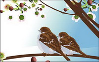 Deux oiseaux vecteurs