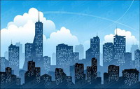 Blue City silhouette vecteur
