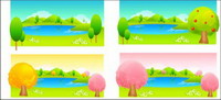 Arbres et vecteur de couleur lac