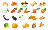 Vector lgumes - le chou, les pommes de terre, le riz, les aubergines et les champignons de radis