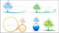 Colorful Vector Icon Tree couleurs douces