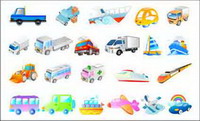 Vector navires, avions, voitures, ambulances