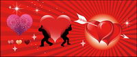 3, exquis logo en forme de coeur vecteur matriel
