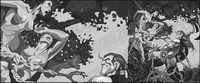 En blanco y negro estilo cmic ilustraciones vectoriales material
