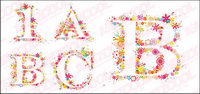 Fleurs de couleur compos de lettres
