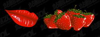 Les lvres et les fraises vecteur