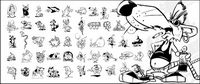 bande dessine en noir et blanc animaux