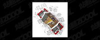 Bâtiments 3D et le plan d