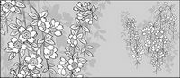 Vector dessin de fleurs-43 (Sakura)