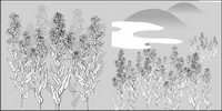 Vector dessin de fleurs-35 (choux-fleurs, nuages)