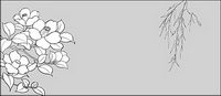 Vector dessin de fleurs -16
