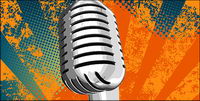 Silver microphone vecteur matriel