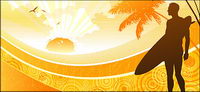 Vector matire picturale en bord de mer  voile