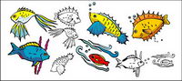 Various cartoon poissons