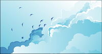 Dayan vecteur bleu ciel et les nuages blancs