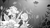 Fleurs en ligne du matriel de dessin vectoriel