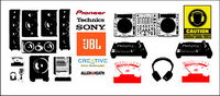 Équipement audio et audio logo Vector