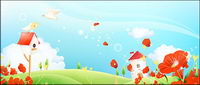Fantasy Flower paysage vecteur matriel