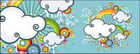 Arc-en-ciel, les nuages tendance illustrations