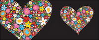 Compos de fleurs en forme de coeur