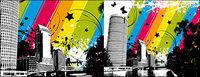 Ciudad de color vectorial material