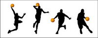 basketball action figure silhouettes vecteur matriel