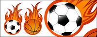 Le football et le basket-ball de flamme