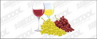 Vector matriel de raisin et de vin