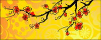 La peinture chinoise style Plum vecteur matriel